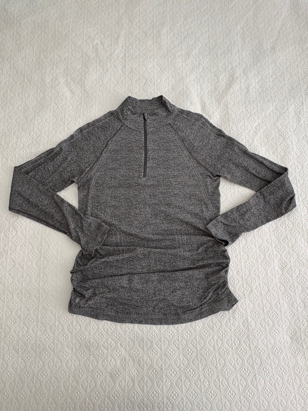 🩵 Athleta Speedlight Heather Half Zip Top Charcoal Gray XL